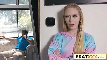 Evicted blonde teen turns tables with a mind blowing seduction