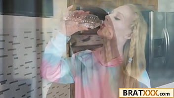 Evicted blonde teen turns tables with a mind blowing seduction