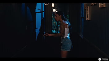 Lesbian freeze fetish brunette latina girl stops time and pranks coco bae while sucking her tits