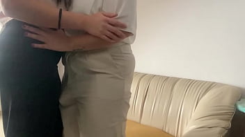 Fucking on the couch with strapon