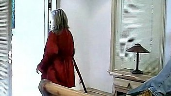 Hot blonde helps out the landscaper