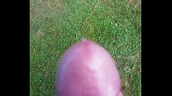 Cumming in the grass