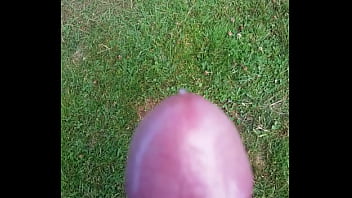 Cumming in the grass