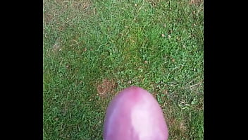 Cumming in the grass