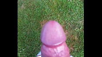 Cumming in the grass