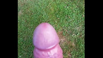 Cumming in the grass
