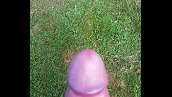 Cumming in the grass