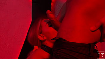 The whore submissively accepts her punishment