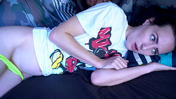 Sneaky stepbrother comes into the room and fucks his blue eyed stepsister