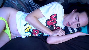 Sneaky stepbrother comes into the room and fucks his blue eyed stepsister