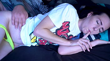 Sneaky stepbrother comes into the room and fucks his blue eyed stepsister