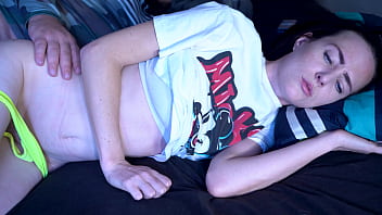 Sneaky stepbrother comes into the room and fucks his blue eyed stepsister