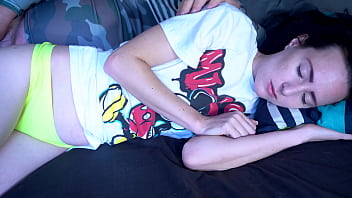 Sneaky stepbrother comes into the room and fucks his blue eyed stepsister