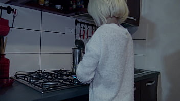 Pov he fucks my ass while i make coffee and ends with a huge cumshot in my mouth 4k