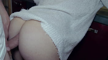 Pov he fucks my ass while i make coffee and ends with a huge cumshot in my mouth 4k