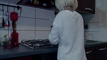 Pov he fucks my ass while i make coffee and ends with a huge cumshot in my mouth 4k