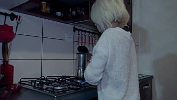 Pov he fucks my ass while i make coffee and ends with a huge cumshot in my mouth 4k