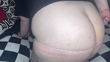 Thick & curvy pawg virgin slut snaps her ass with a rubber band
