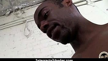 Busty blonde fucks and sucks a huge black monster cock 30