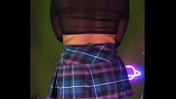 He's busy gaming so why not hang out with you for a bit and try out my new skirt i'm wearing it to an alt fest