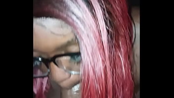 Darkchocolatebarbie sucks big dick and gets facial with a great city view