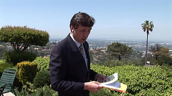 Blonde gives suit man some candy