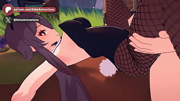 Hu tao bunnygirl genshin impact animation #14