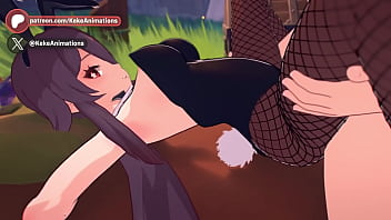 Hu tao bunnygirl genshin impact animation #14