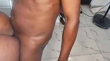 Bbw with a round fat ass be t over by the stairs rail for bbc hardcore standing doggy penetration