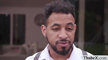 Thin shemale babysitter caught by her boss playing gets mad and he then ties her up using the rope