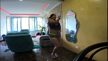 Stepsister cum into my room enjoying herself in my new apartment condo dance teasing jhodez1