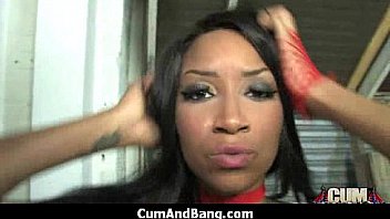 Ebony hottie gangbang and facefuck 11