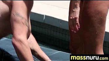 Nuru massage ends with a hot shower fuck 10
