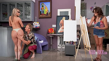 Stepsisters Attend A Class Only To Learn That They Are The Nude Model Who Will Paint Eachother While Getting Fucked thumbnail