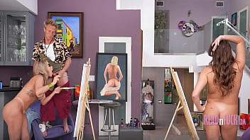 Stepsisters attend a class only to learn that they are the nude model who will paint eachother while getting fucked Stepsisters attend a class only to learn that they are the nude model who will paint eachother while getting fucked