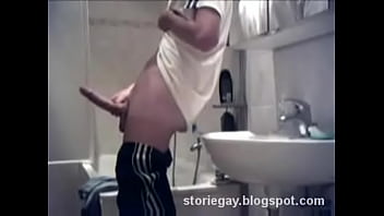 Boy Big Dick Handjob In The Bathroom thumbnail