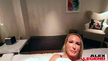 A big dick covers blonde slut mellanie monroe's round ass with milk