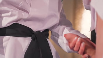 Megan mistakes begs for her karate teacher's hard cock and a creampie cobra kai porn cosplay parody