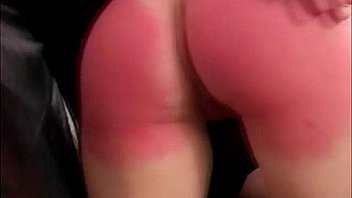 Red spanked ass blowing