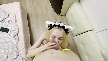 Sexy cat girl rides huge dildo and then rough fucked with passion teaser