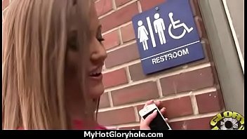 Natural cute black teen tries out gloryhole 4