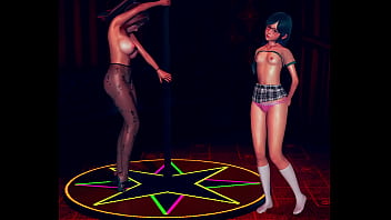 Big ass step mom and her tiny daughter get to strip club 3d animation