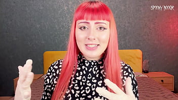 Goth girl makes you horny and jerks you off in gloves on only first date