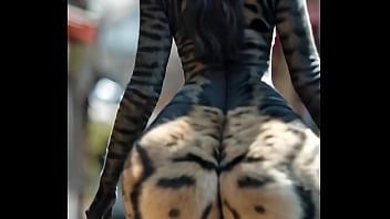 Big booty cat woman with edm ai generated