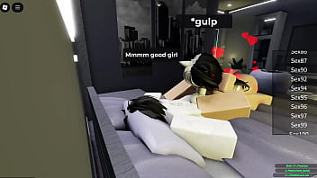 Puppygirl has her first time online roblox game