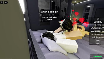 Puppygirl has her first time online roblox game