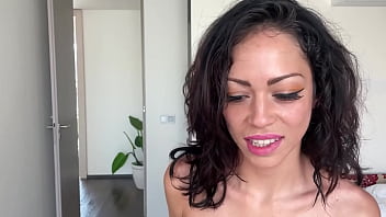 Brunette milf fucked by a big cock and taking all the cum in her mouth