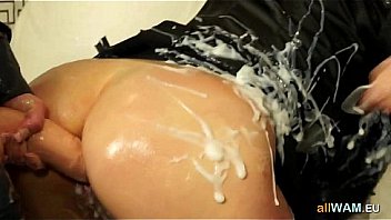 Blonde vikki covered with cumshots