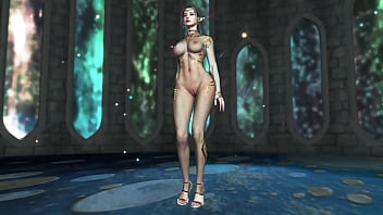 Shapely mature elf preacheress in transparent bodysuit performs ritual dance Shapely mature elf preacheress in transparent bodysuit performs ritual dance