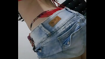 Girl amour trying on a red bikini i wait for you to take it off